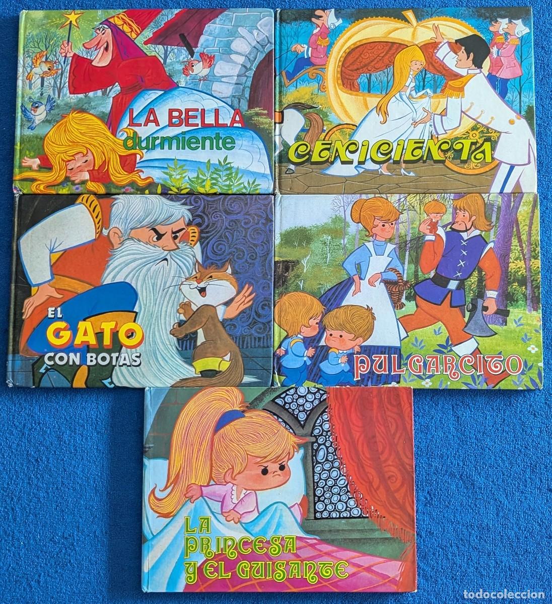 Libros de segunda mano: Cenicienta - Pulgarcito - Bella Durmiente - Gato botas - Princesa y guisante - Editors S.A (a&ntilde;os 70)