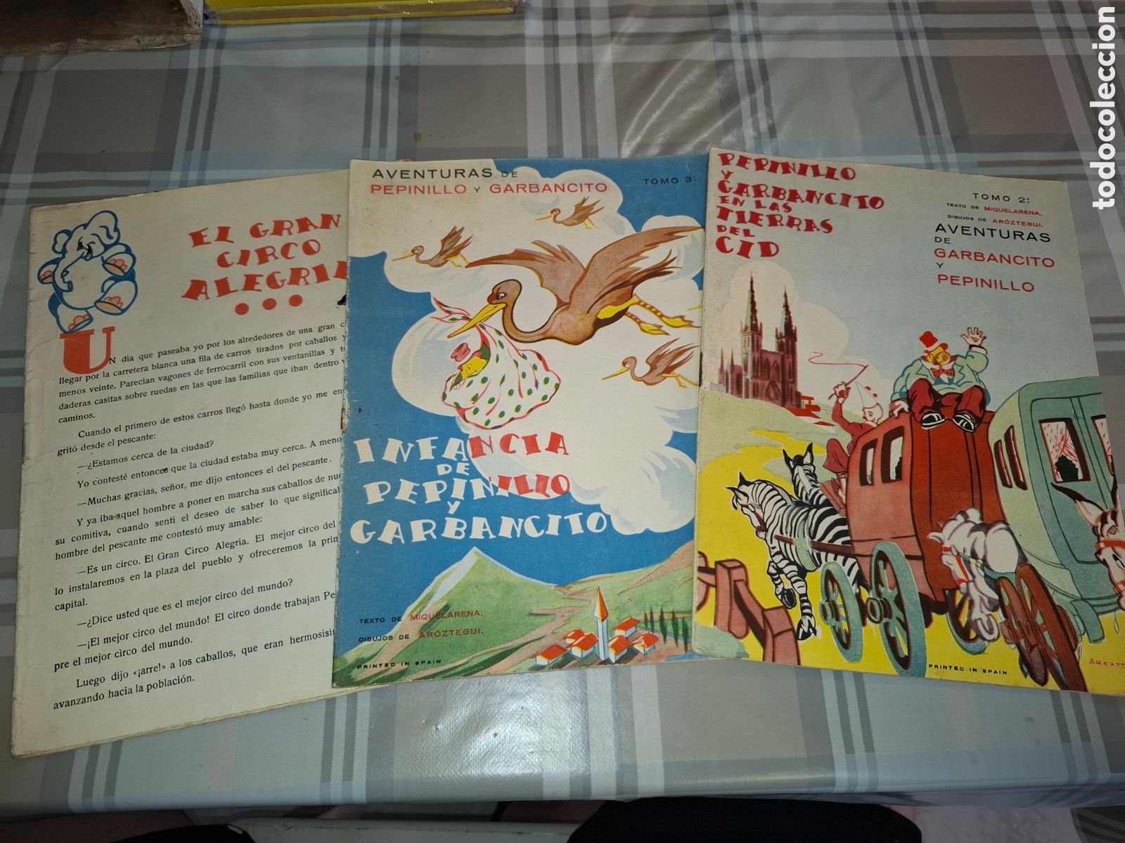 Libros de segunda mano: Aventuras de Pepinillo y Garbancito colecci&oacute;n completa el primero sin portadas, dibujos Aroztegui
