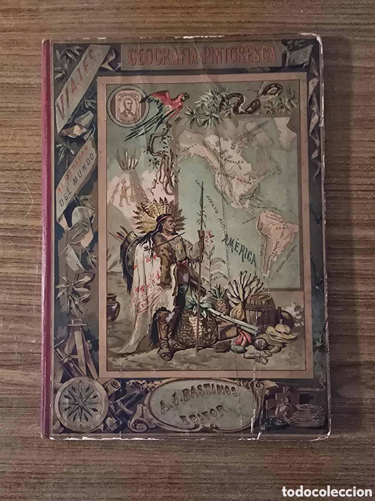 Libros de segunda mano: VIAJES ALREDEDOR DEL MUNDO,GEOGRAFIA PINTORESCA,A&Ntilde;O 1895,(A.J.BASTINOS)