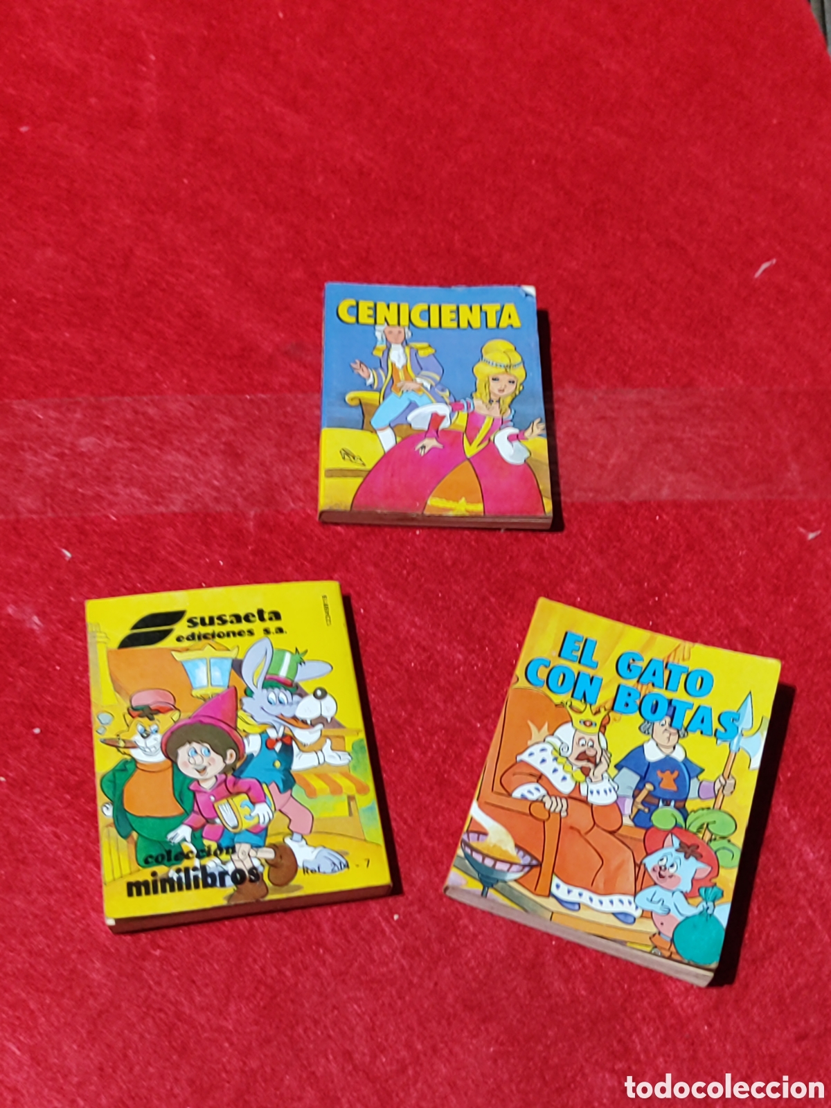 Libros de segunda mano: Lote 3 cuentos mini libros Susaeta ediciones s.a. 1984 cenicienta pinocho el gato con botas