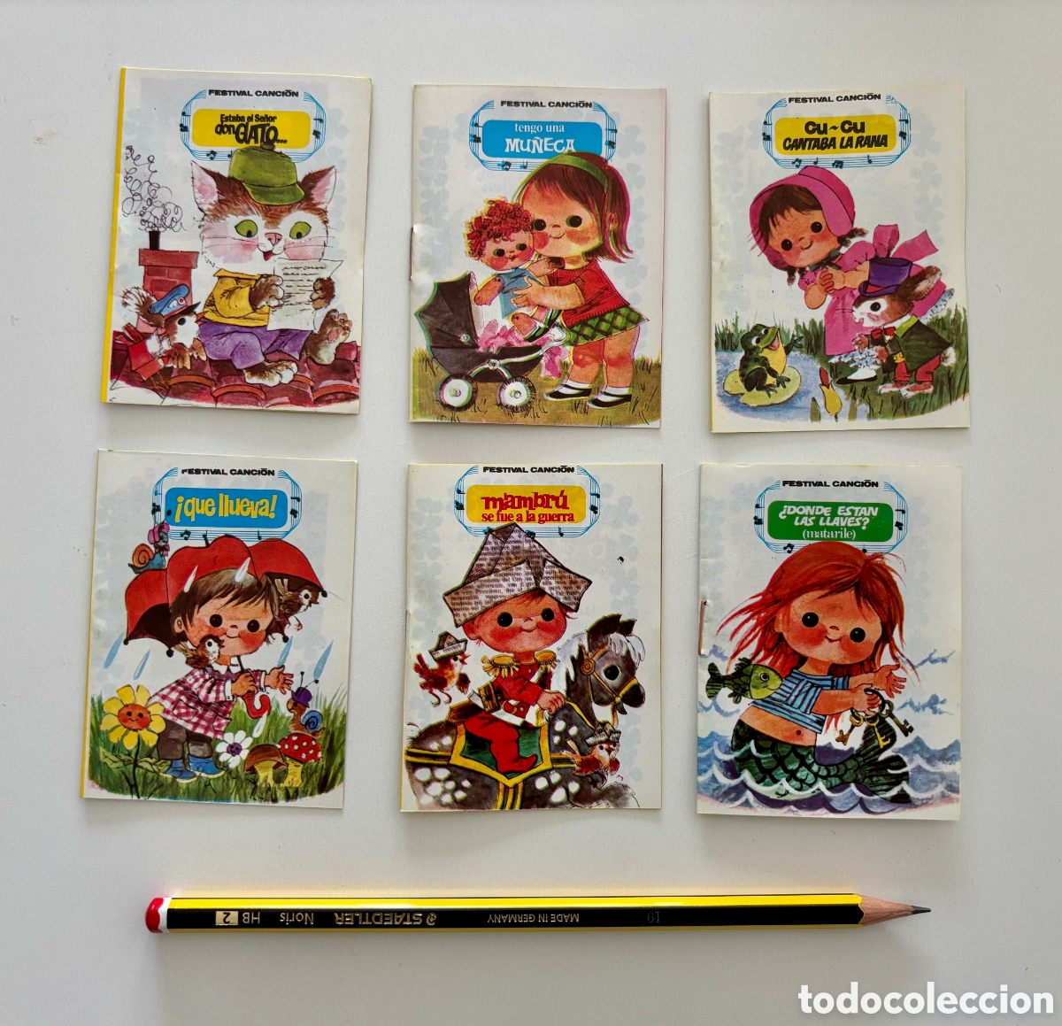 Libros de segunda mano: LOTE 6 MINI CUENTOS Festival canci&oacute;n editorial ZIP 1986 medidas 6 x 8 cm NUEVO colecci&oacute;n minicuentos