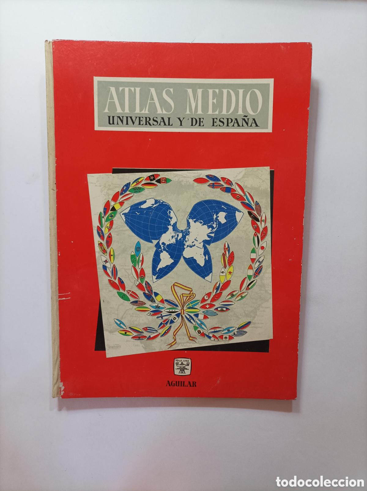 Libros de segunda mano: ATLAS MEDIO. UNIVERSAL Y DE ESPA&Ntilde;A. AGUILAR. 1960.