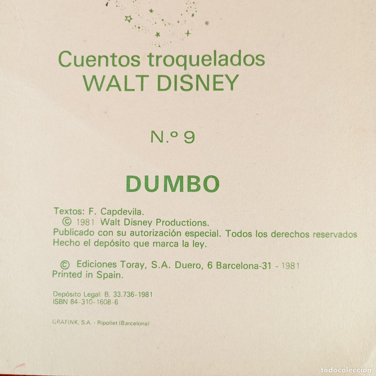 Libros de segunda mano: WALT DISNEY - DUMBO - EDICIONES TORAY - 1981 / 3174 - Foto 3