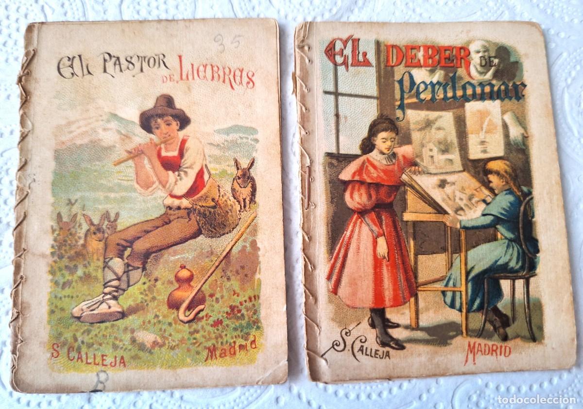 Libros de segunda mano: LOTE 2 CUENTOS CALLEJA ANTIGUOS -EL PASTOR DE LIEBRES Y EL DEBER DE PERDONAR - CUENTOS MORALES NI&Ntilde;OS