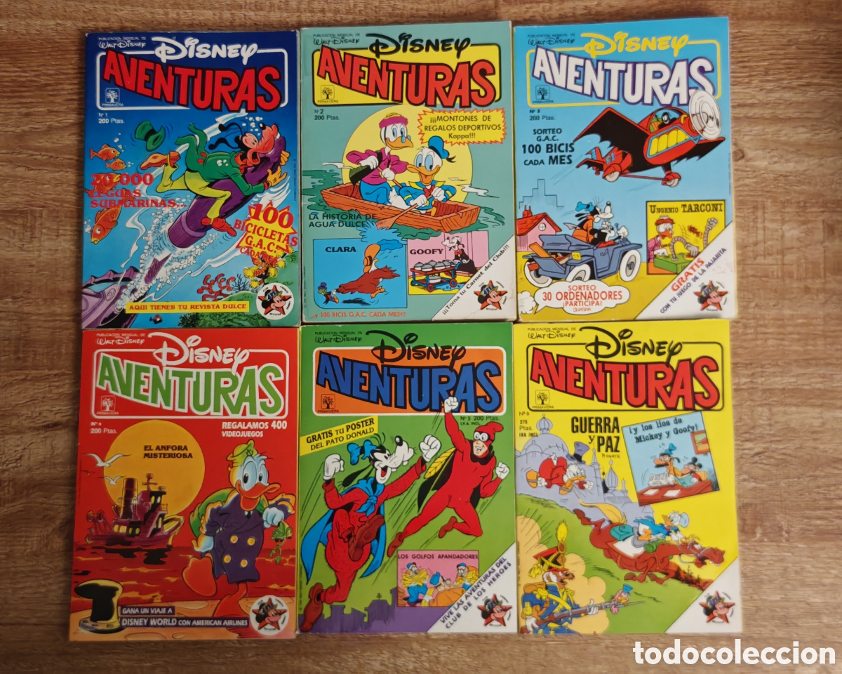 Libros de segunda mano: Disney Aventuras n&deg; 1 - 6 - 6 tomos Primavera