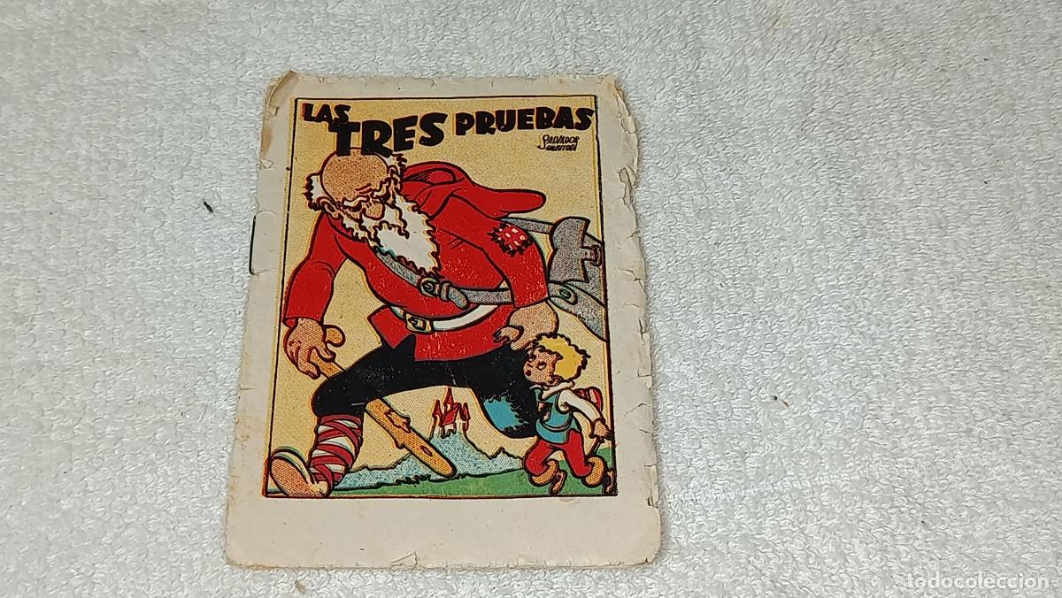Libros de segunda mano: ANTIGUO CUENTO LAS TRES PRUEBAS ED. BRUGUERA PUBLICIDAD FARMACIA MARIO SERRA ALICANTE A&Ntilde;OS 40
