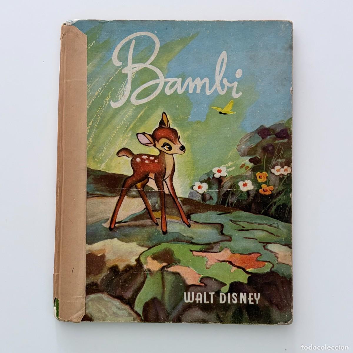 Libros de segunda mano: Cuento Libro Bambi Disney Riuesset Editor tapa dura espa&ntilde;ol Antiguo 1945 Espa&ntilde;a