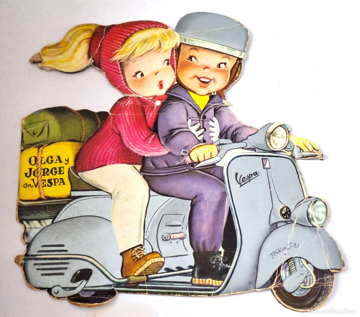 Libros de segunda mano: ANTIGUO CUENTO TROQUELADO, OLGA Y JORGE EN VESPA - FERRANDIZ - EDIGRAF