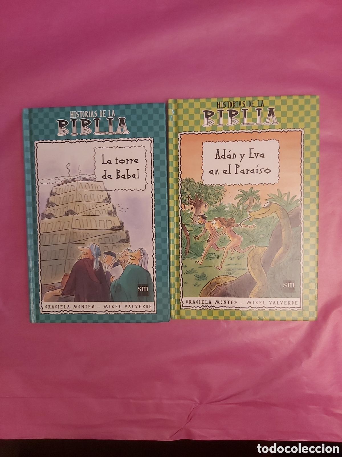 Libros de segunda mano: HISTORIAS DE LA BIBLIA ADAN Y EVA EN EL PARAISO LA TORRE DE BABEL SM 2000