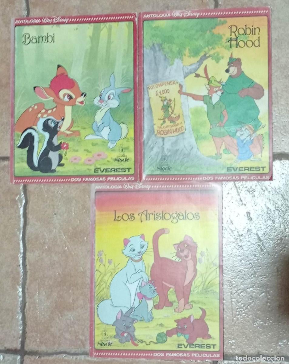 Libros de segunda mano: ANTOLOGIA WALT DISNEY ROBIN HOOD, LOS TRES CERDITOS, BAMBI, ALICIA.., TOD Y TOBY, LOS ARISTODATOS,