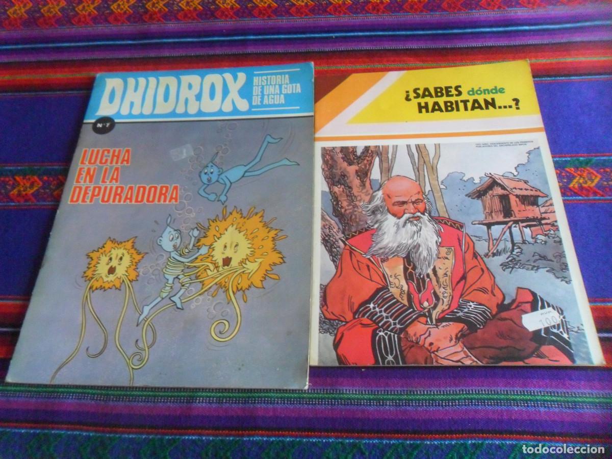 Second hand books: DHIDROX HISTORIA DE UNA GOTA DE AGUA 7 LUCHA EN DEPURADORA 1981 Y &iquest;SABES D&Oacute;NDE HABITAN? SUSAETA 1979