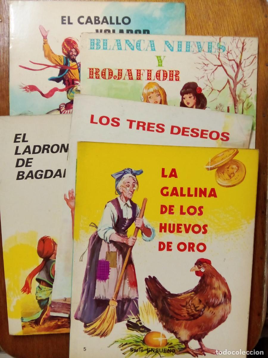 Libros de segunda mano: 5 CUENTOS SERIE ENSUE&Ntilde;O EDITORIAL VASCO AMERICANA 1975 LOS TRES DESEOS BLANCA NIEVES GALLINA HUEVOS