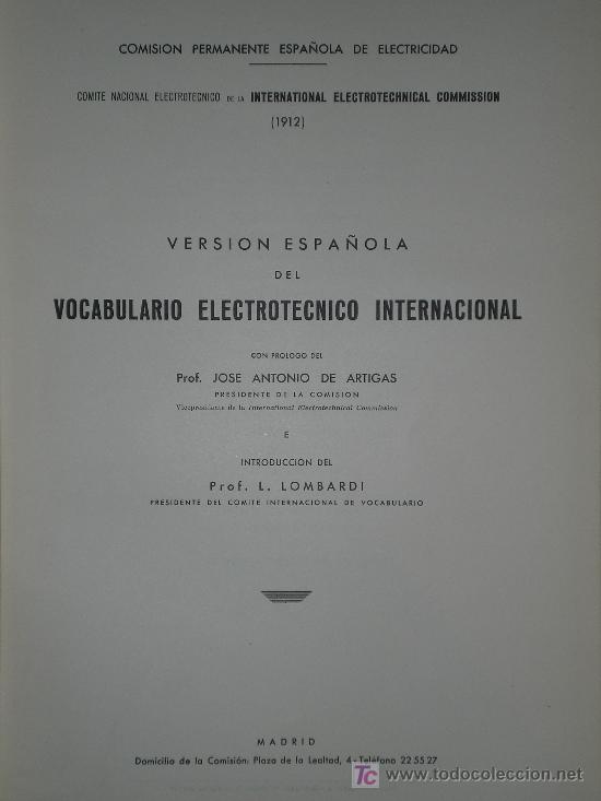 Libros de segunda mano: versi&oacute;n espa&ntilde;ola del vocabulario electr&oacute;nico internacional. - Foto 1