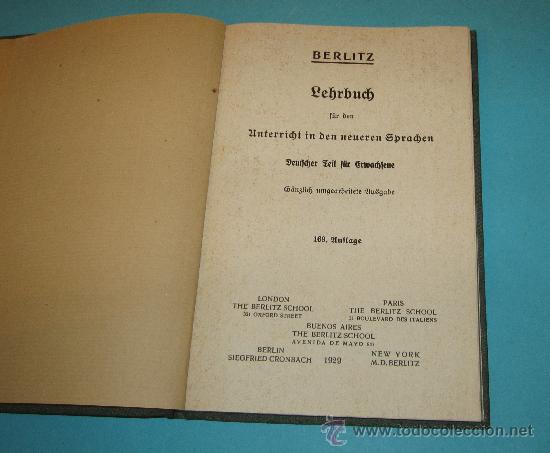 Libros de segunda mano: ERSTES BUCH. BERLITZ. 1929 - Foto 2