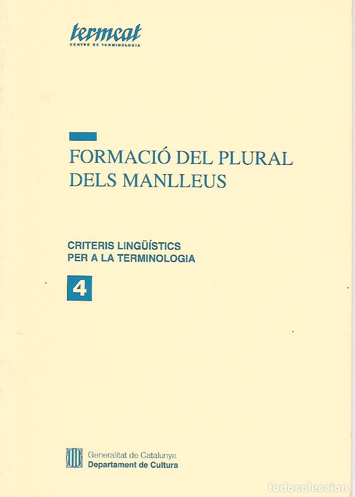 Libros de segunda mano: Formaci&oacute; del plural dels manlleus. Gram&aacute;tica catalana - Foto 1