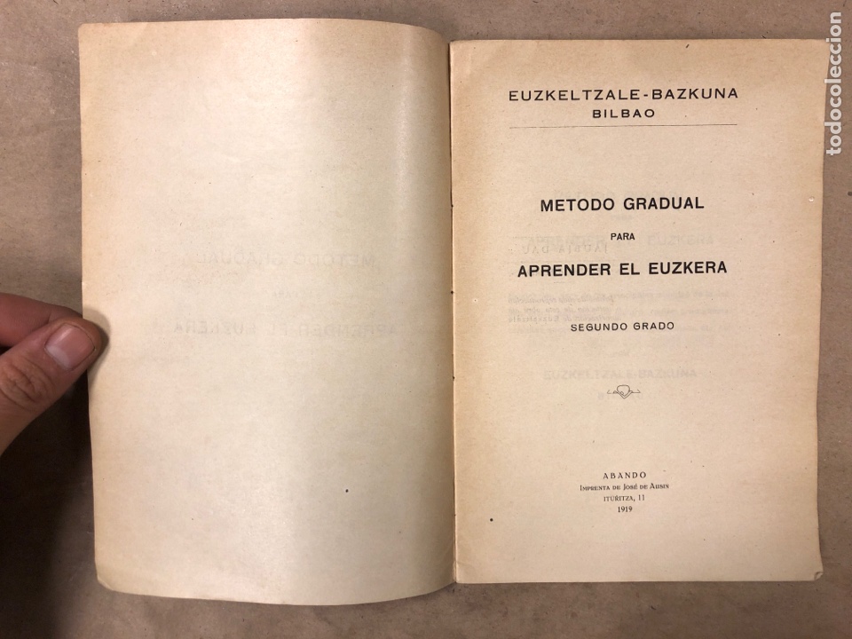 Libros de segunda mano: MÉTODO GRADUAL PARA APRENDER EL EUZKERA (SEGUNDO GRADO). EUZKELTZALE-BAZKUNA. 1919 - Foto 2 - 182638291
