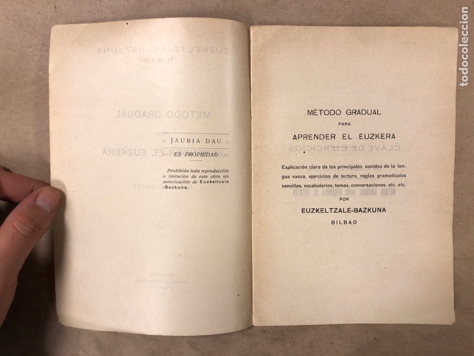 Libros de segunda mano: MÉTODO GRADUAL PARA APRENDER EL EUZKERA (SEGUNDO GRADO). EUZKELTZALE-BAZKUNA. 1919 - Foto 3 - 182638291