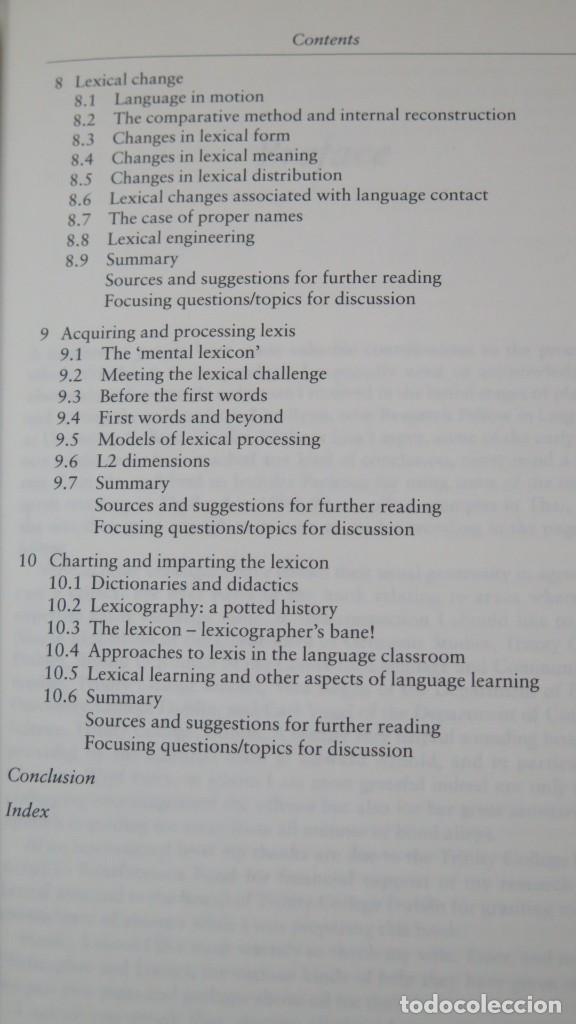 Libros de segunda mano: LANGUAGE AND THE LEXICON. AN INTRODUCTION. SINGLETON - Foto 4