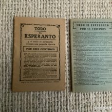Livres d'occasion: TODO EL ESPERANTO POR 10 Y 15 CENTIMOS - DOS LIBROS AÑOS 50. Lote 195600962