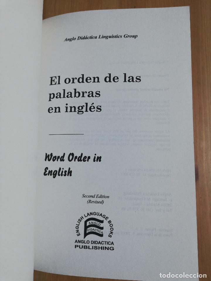 Libros de segunda mano: EL ORDEN DE LAS PALABRAS EN INGL&Eacute;S - Foto 2