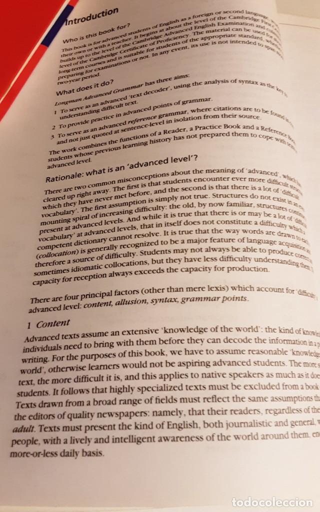 Libros de segunda mano: ADVANCED LEARNERS GRAMMAR - LONGMAN - A SELF STUDY REFERENCE & PRACTICE BOOK WITH ANSWERS - INGL&Eacute;S - Foto 5
