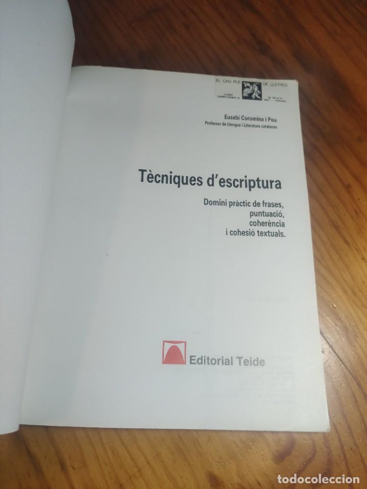 Libros de segunda mano: T&egrave;cniques descriptura. Eusebi Coromina. Teide. - Foto 2