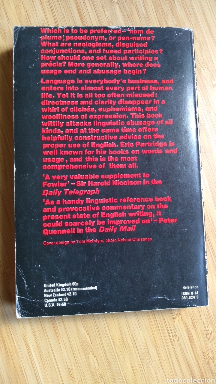 Libros de segunda mano: Usage & abusage - Eric Partridge - Foto 2