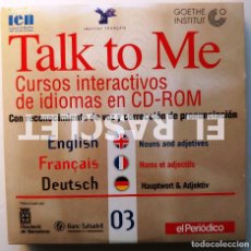 Libros de segunda mano: DVD :TALK TO ME - CURSOS INTERACTIVOS DE IDIOMAS - INGLES -FRANCES - ALEMAN - Nº 3