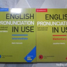 Libros de segunda mano: ENGLISH PRONUNCIATION IN USE, 2 VOLÚMNES: ELEMENTARY Y INTERMEDIATE, CAMBRIDGE, NUEVOS. Lote 355832095