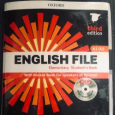 Libros de segunda mano: 'ENGLISH FILE - A1/A2'. CURSO DE INGLÉS. LIBRO + DVD + CUADERNO DE EJERCICIOS. OXFORD BOOKS. 2018.