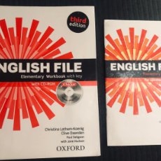 Libros de segunda mano: 'ENGLISH FILE - ELEMENTARY'. CURSO DE INGLÉS. LIBRO + CD-ROM + CUADERNO DE EJERCICIOS. OXFORD BOOKS.