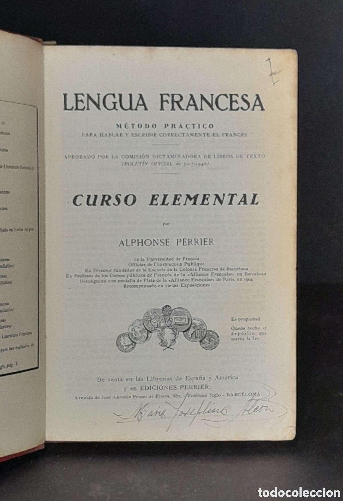 Libros de segunda mano: Antiguo libro de franc&eacute;s. - Foto 2