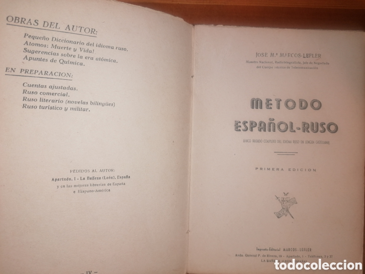 Libros de segunda mano: Libro M&eacute;todo Espa&ntilde;ol-Ruso 1950 - Foto 2