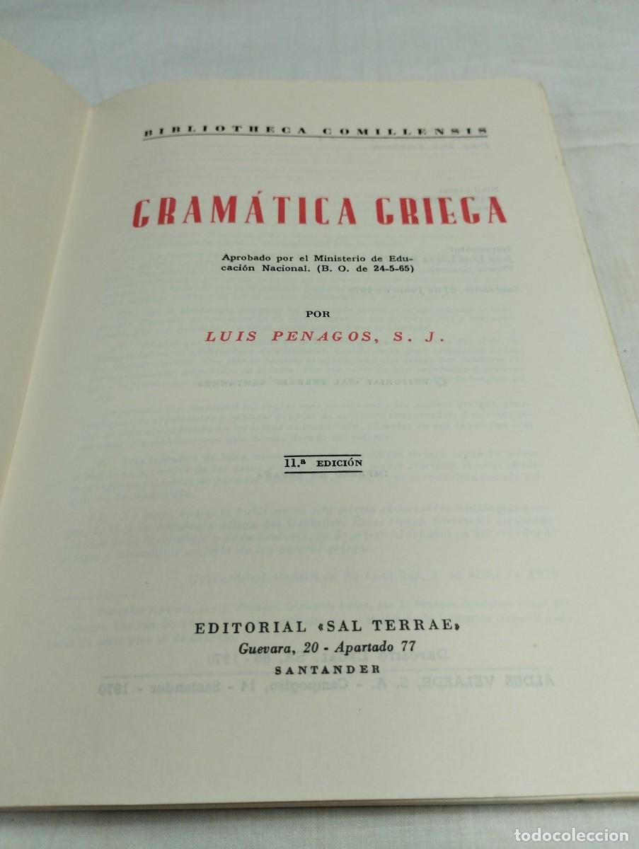 Libros de segunda mano: Gram&aacute;tica griega. Luis Denagos, 1965 - Foto 2