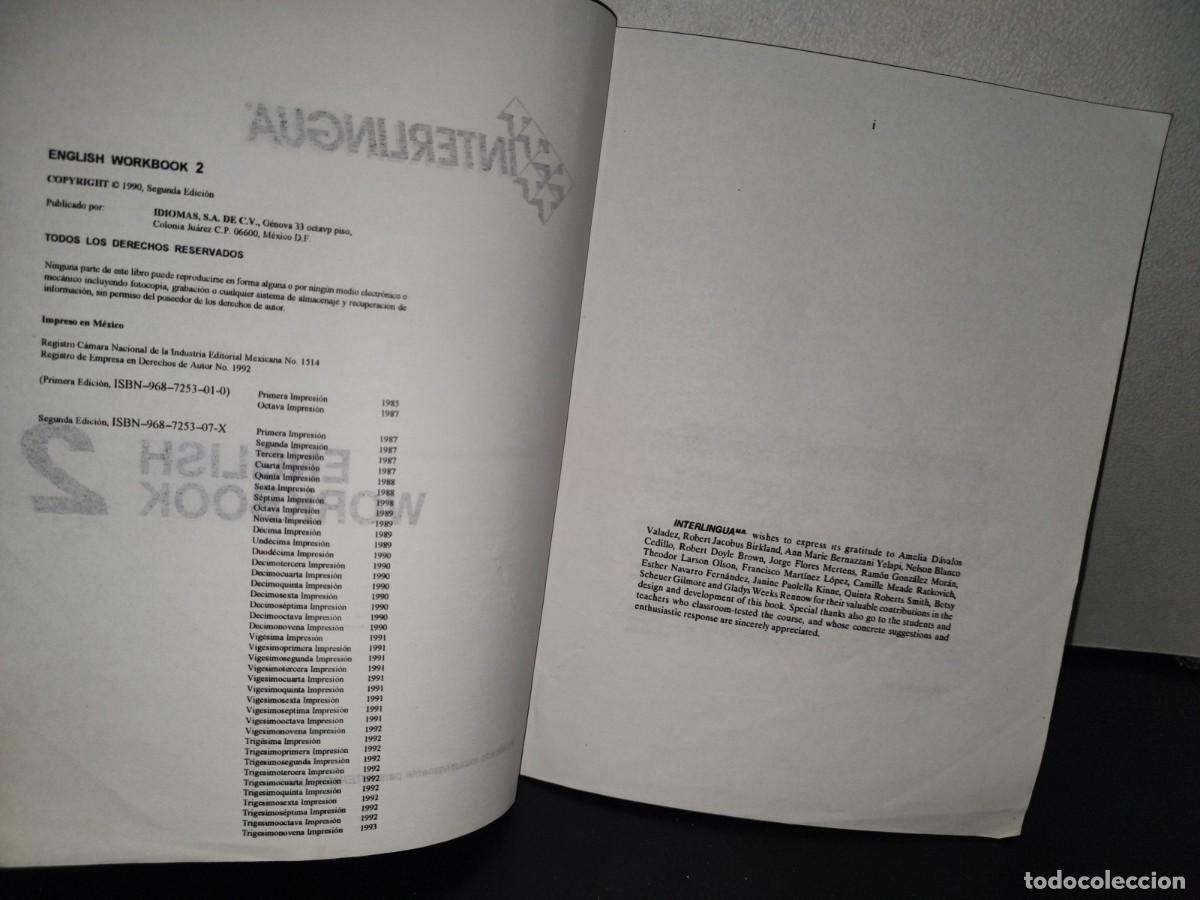 Libros de segunda mano: 98- ENGLISH WORKBOOK 2 - INTERLINGUA - Foto 4