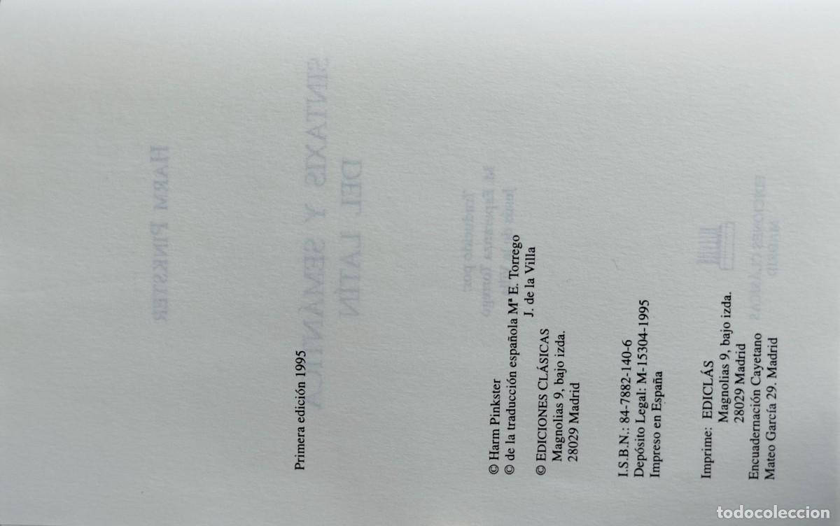 Libros de segunda mano: Sintaxis y sem&aacute;ntica del lat&iacute;n (Pinkster) - Foto 5