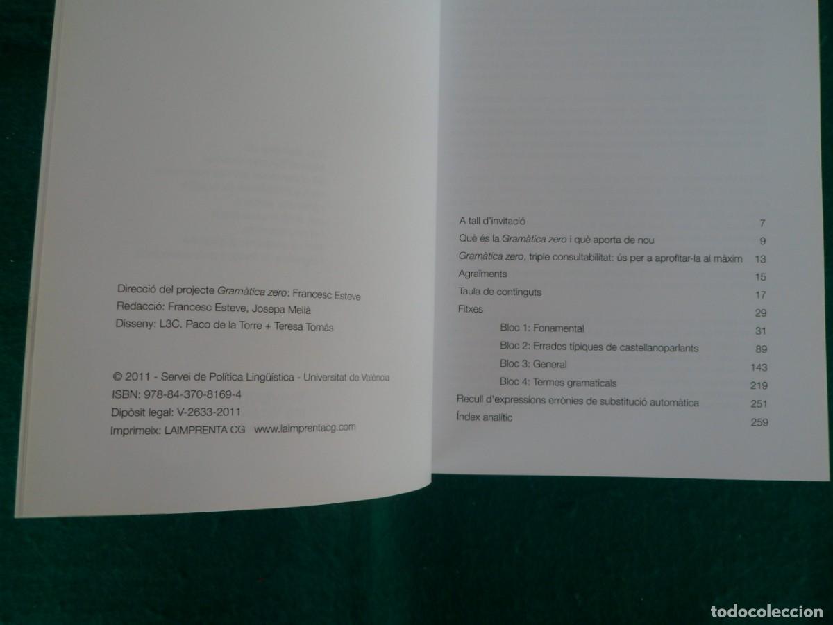 Libros de segunda mano: GRAM&Agrave;TICA ZERO. EL MILLOR &Uacute;S AMB LA M&Iacute;NIMA GRAM&Agrave;TICA - Foto 4