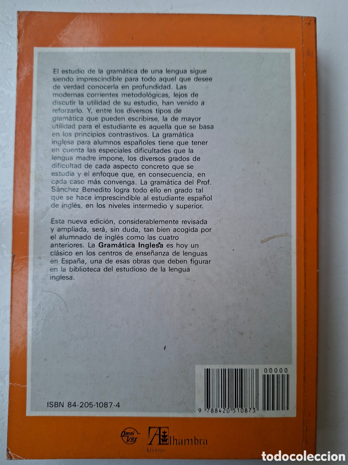 Libros de segunda mano: Gram&aacute;tica inglesa y ejercicios complementarios / Francisco S&aacute;nchez Benedito /Ed Alhambra Madrid 1989 - Foto 2