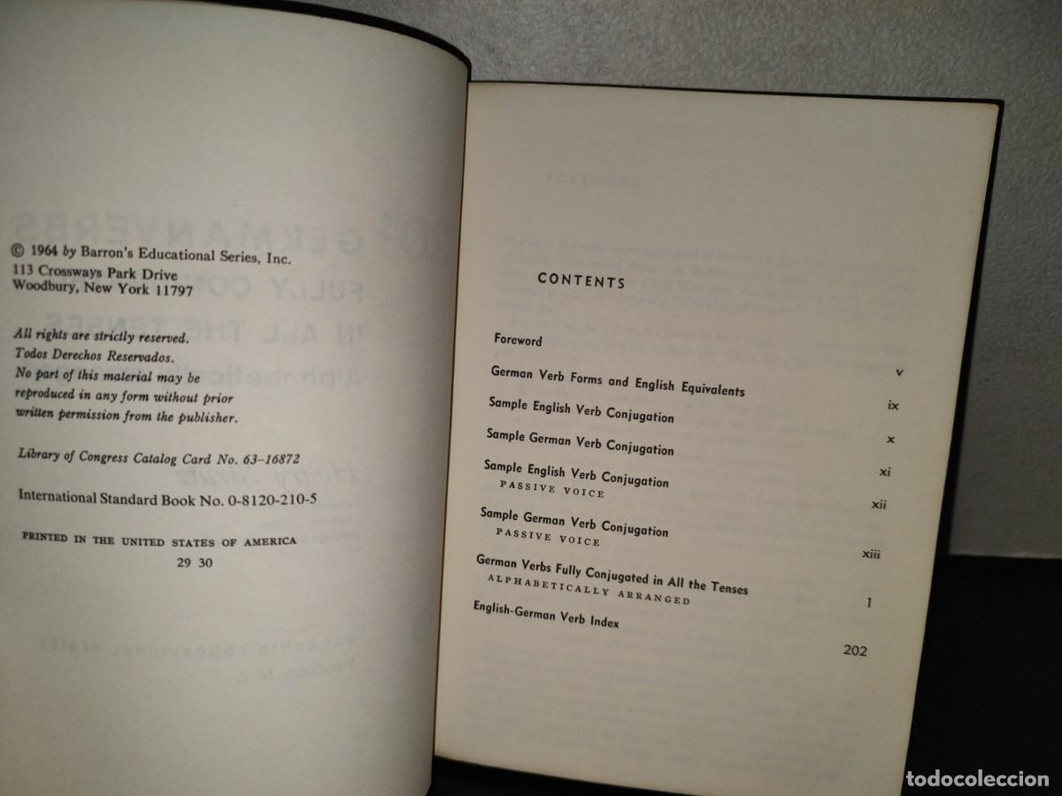 Libros de segunda mano: 214- 201 GERMAN VERBS - HENRY STRUTZ - Foto 4