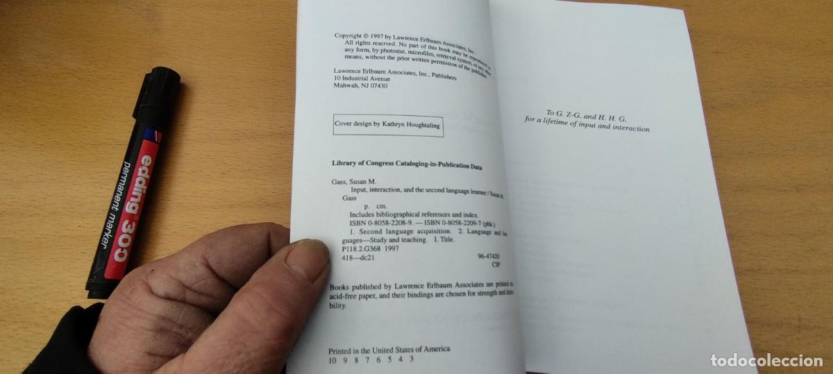 Libros de segunda mano: INPUT, INTERACTION AND THE SECOND LANGUAGE LEARNER / SUSAN M.GASS / KARA 04 / LEA - Foto 9