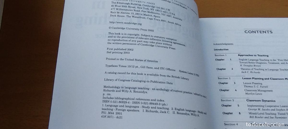 Libros de segunda mano: METHODOLOGY IN LANGUAGE TEACHING / VVAA / KARA 05 / CAMBRIDGE UNIVERSITY PRESS / - Foto 8