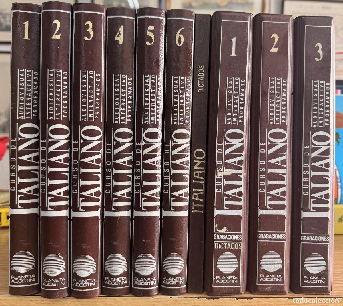 Libros de segunda mano: CURSO DE ITALIANO (6 TOMOS + TRES ESTUCHES CON 24 CINTAS DE CASETTE + DICTADOS. A-CURSO-101