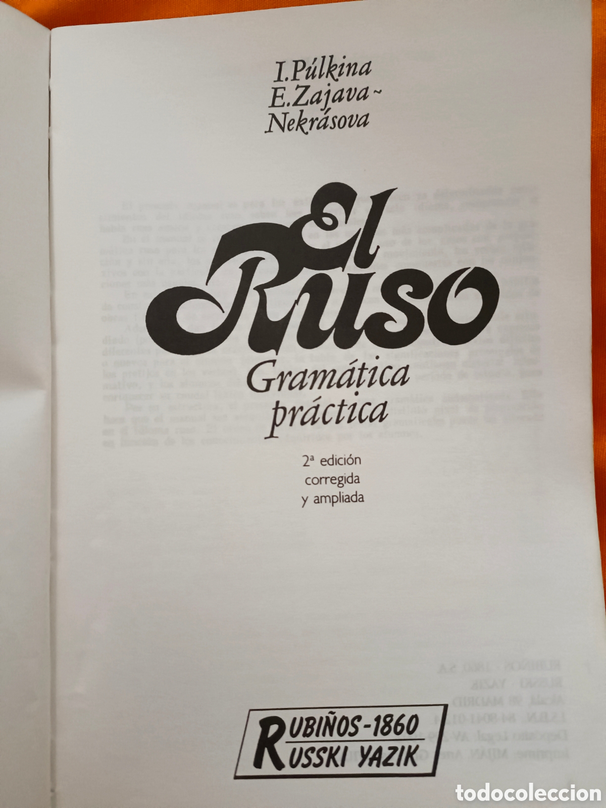 Libri di seconda mano: El Ruso gram&aacute;tica rusa