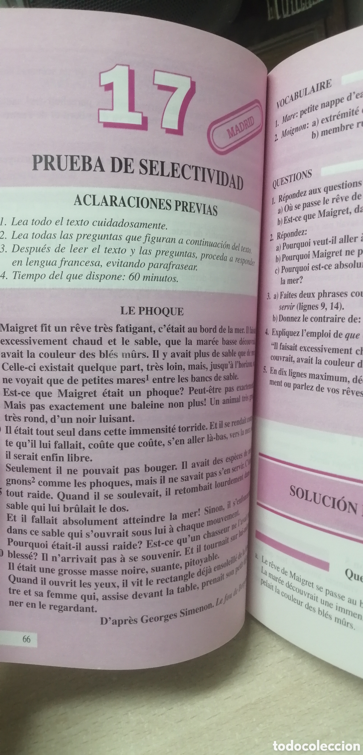 Libros de segunda mano: Selectividad Franc&eacute;s Pruebas de 1992 COU Anaya - Foto 9