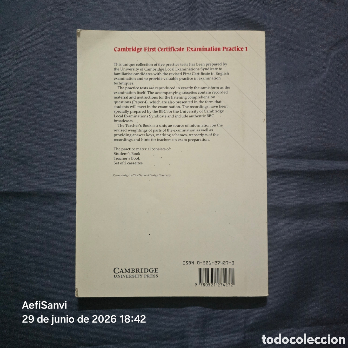 Libros de segunda mano: CAMBRIDGE FIRST CERTIFICATE EXAMINATION PRACTICE 1 - Foto 2