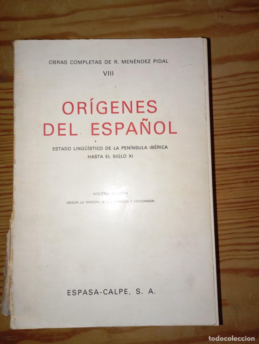 Libros de segunda mano: Or&iacute;genes del espa&ntilde;ol. Espasa-Calpe SA 1980