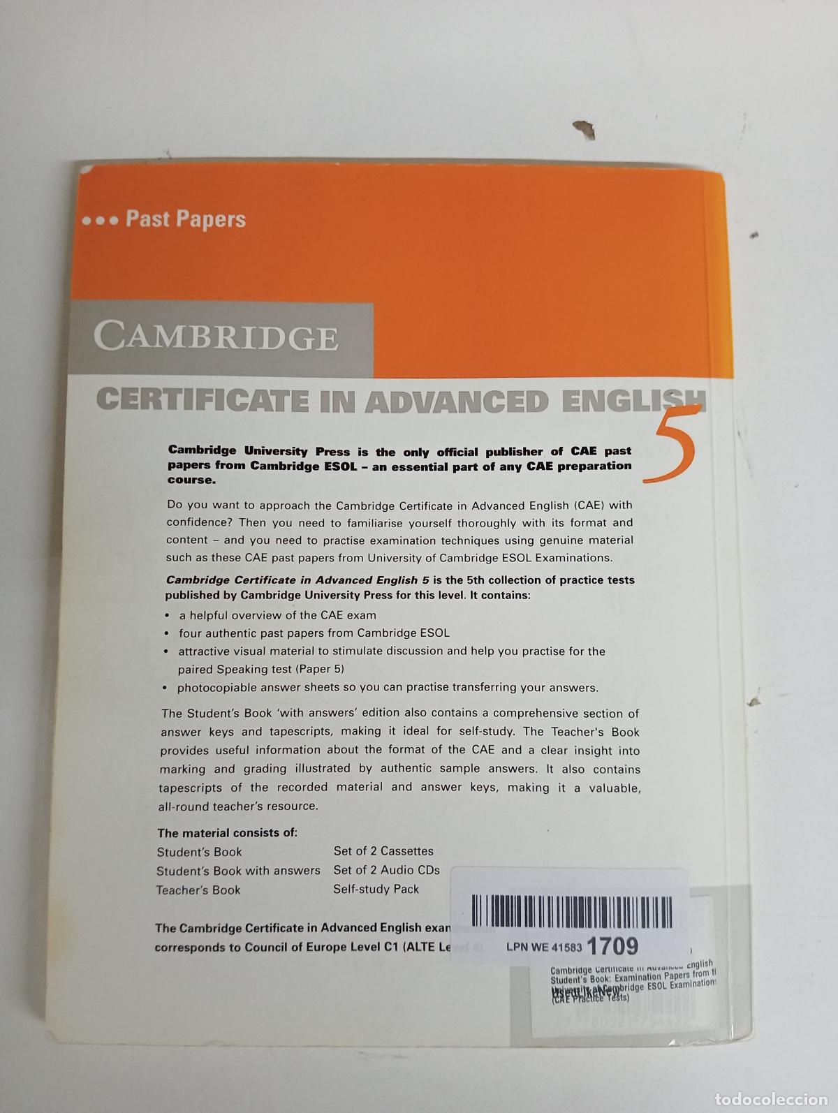 Second hand books: Cambridge Certificate in Advanced English 5 Student's Book: Examination Papers from the University o