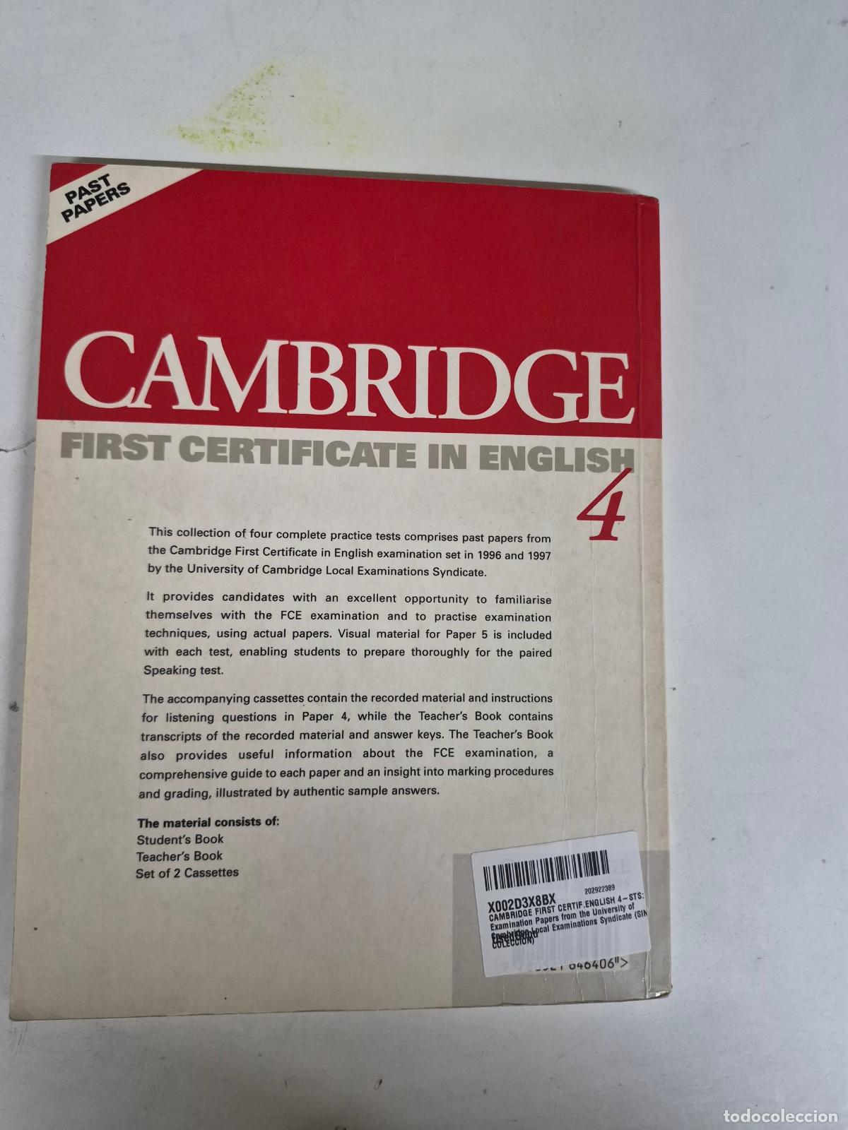 Gebrauchte B&uuml;cher: CAMBRIDGE FIRST CERTIF.ENGLISH 4-STS: Examination Papers from the University of Cambridge Local Exam