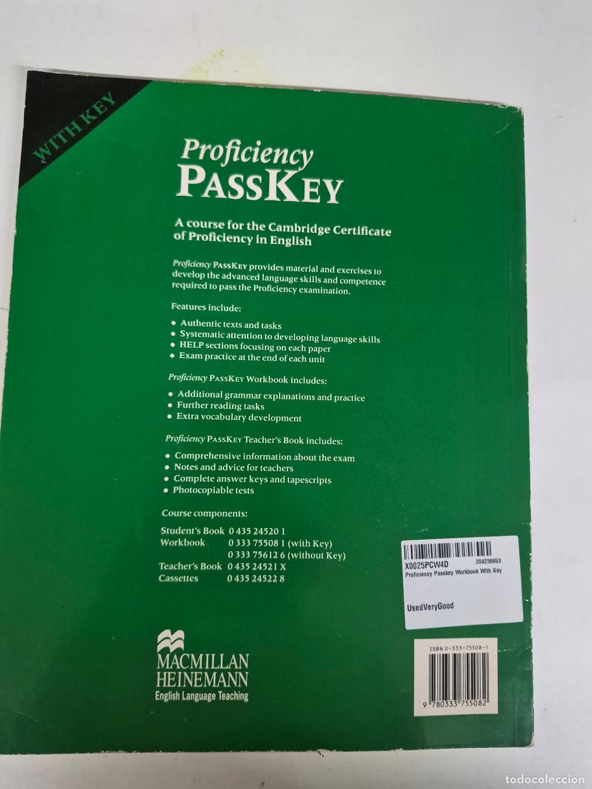 Libros de segunda mano: Proficiency Passkey Workbook With Key - Nick Kenny - Foto 1
