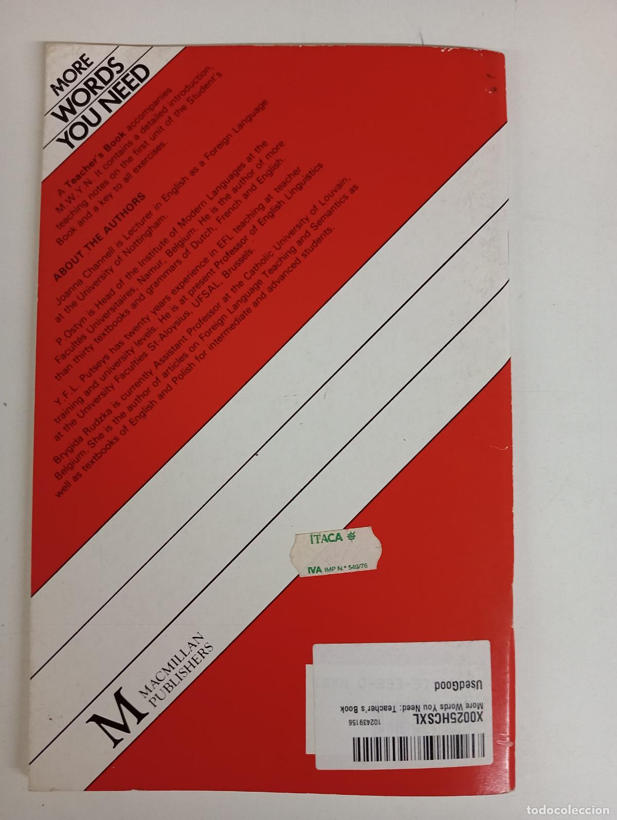 Gebrauchte B&uuml;cher: More Words You Need: Teacher's Book - Rudzka, B.; Channell, J.; Putseys, Y.; Ostyn, P.